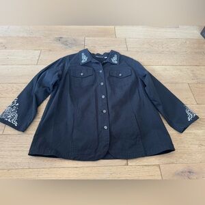 Quacker Factory Black Embellished‎ Jacket Women’s Sz 1X